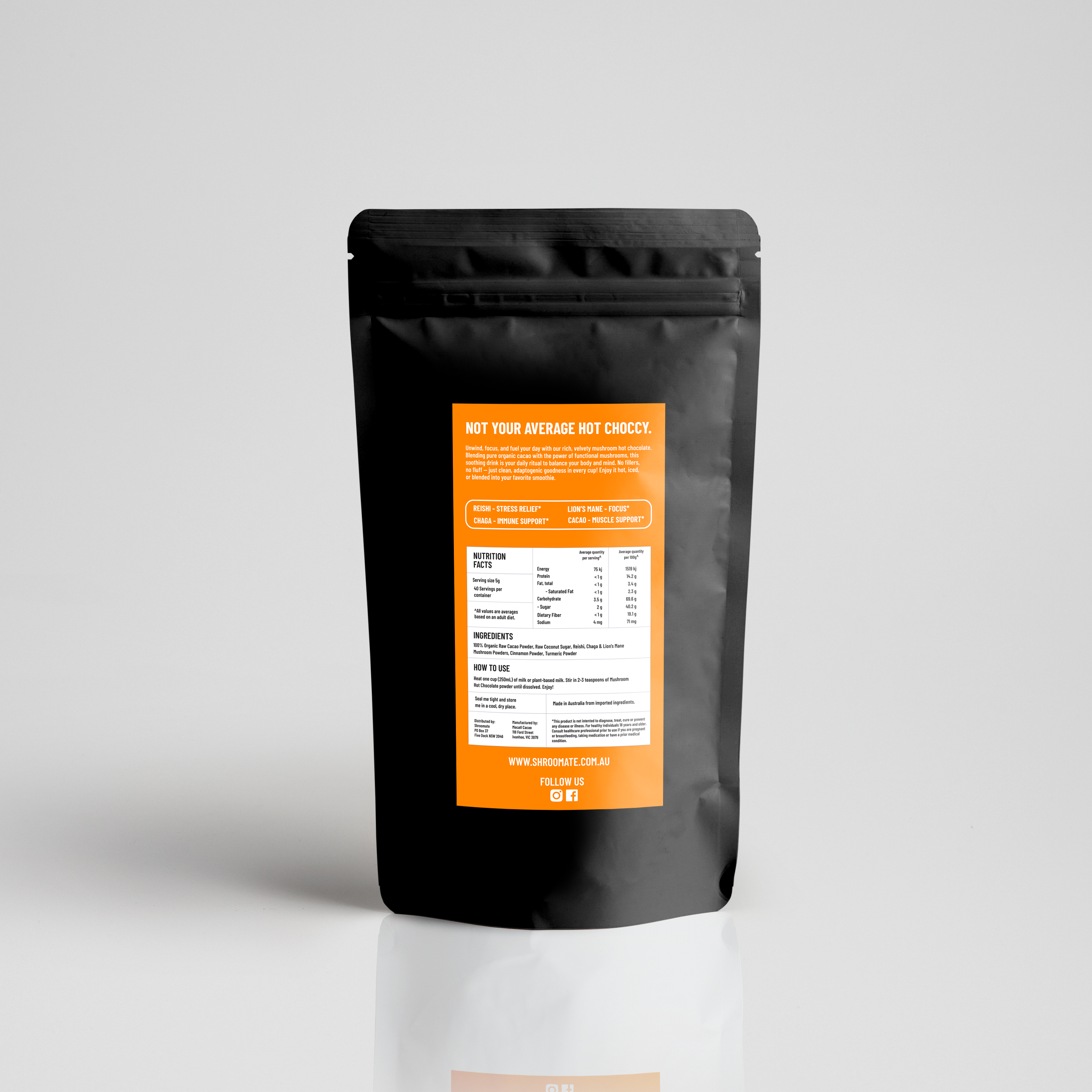 Shroomate Mushroom Hot Chocolate Back